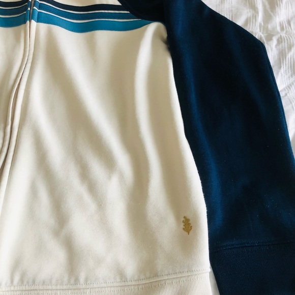 💙Beautiful Casual Joe Fresh Jacket with Pockets in Cream & 2 Shades of Blue💙 - Picture 2 of 13